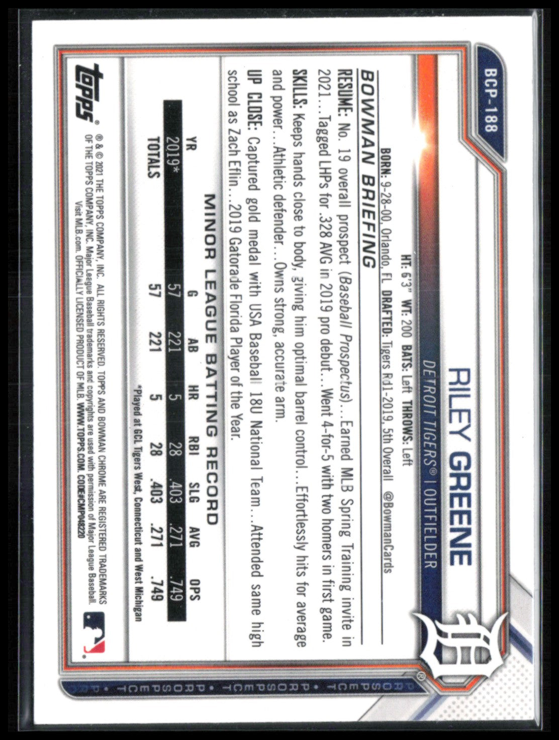 Riley Greene Prospect Mojo