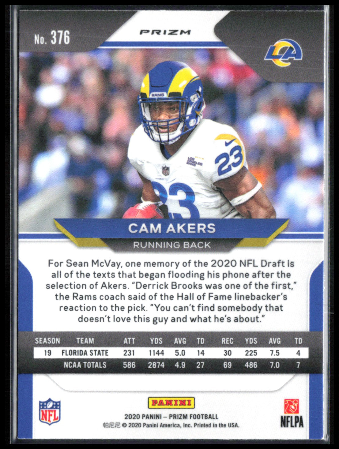 Cam Akers RC Light Blue Prizm