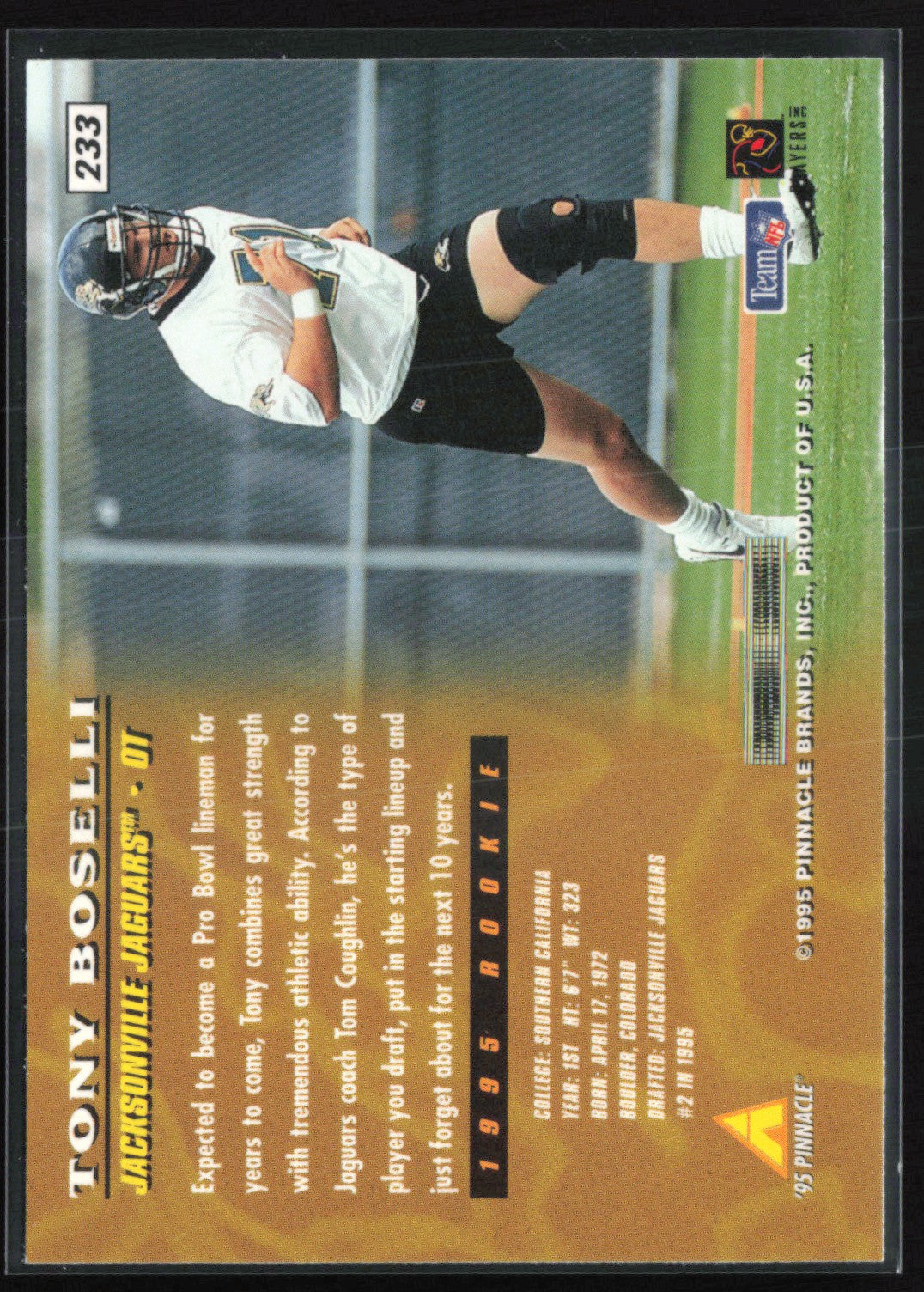 Tony Boselli 1995 Rookie RC