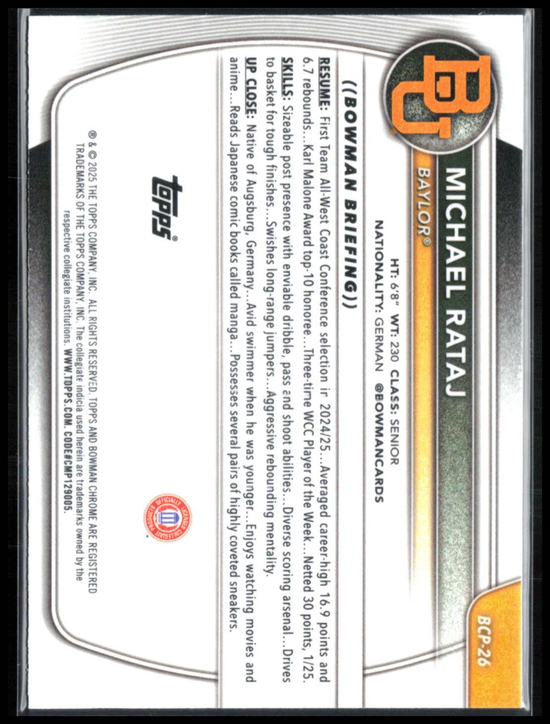 Michael Rataj 1st Bowman Reptilian