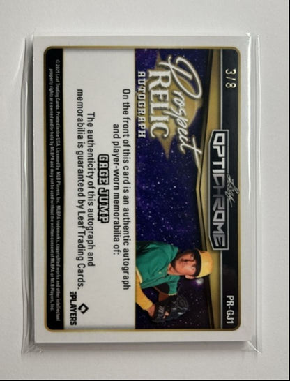 Gage Jump /8 Auto Relic Prospect Relic Autograph 2025 Leaf Optichrome
