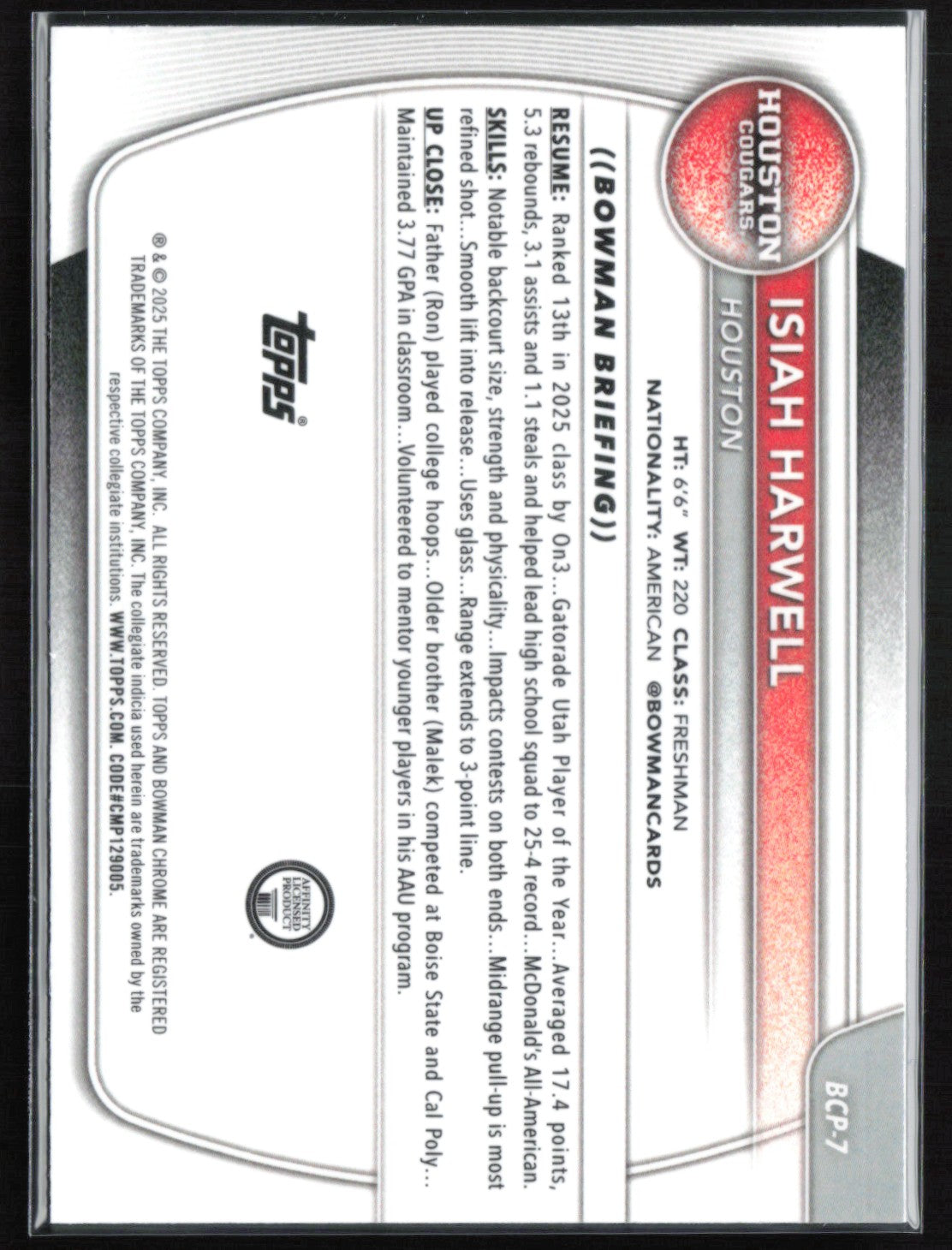 Isiah Harwell 1st Bowman Mini Diamond