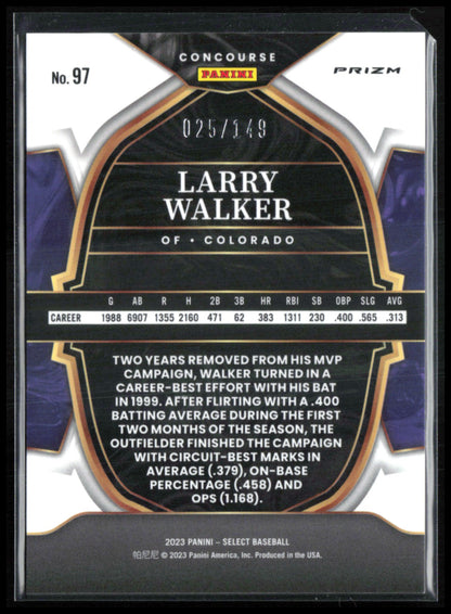 Larry Walker White Prizm /149