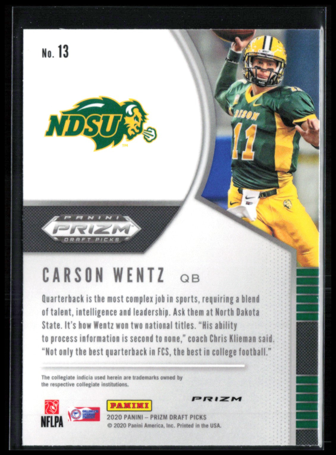 Carson Wentz Blue Prizm