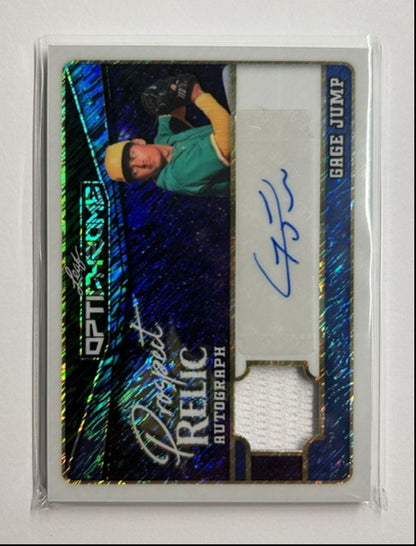 Gage Jump /3 Auto Relic Prospect Relic Autograph 2025 Leaf Optichrome