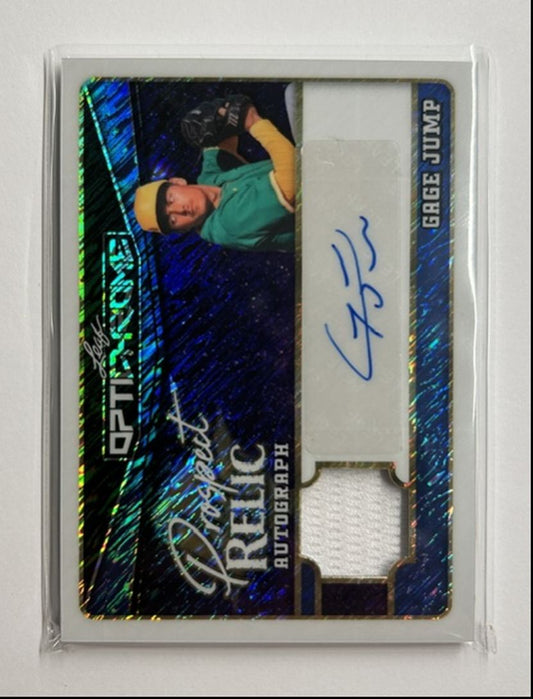 Gage Jump /3 Auto Relic Prospect Relic Autograph 2025 Leaf Optichrome