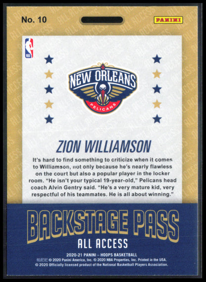 Zion Williamson Backstage Pass