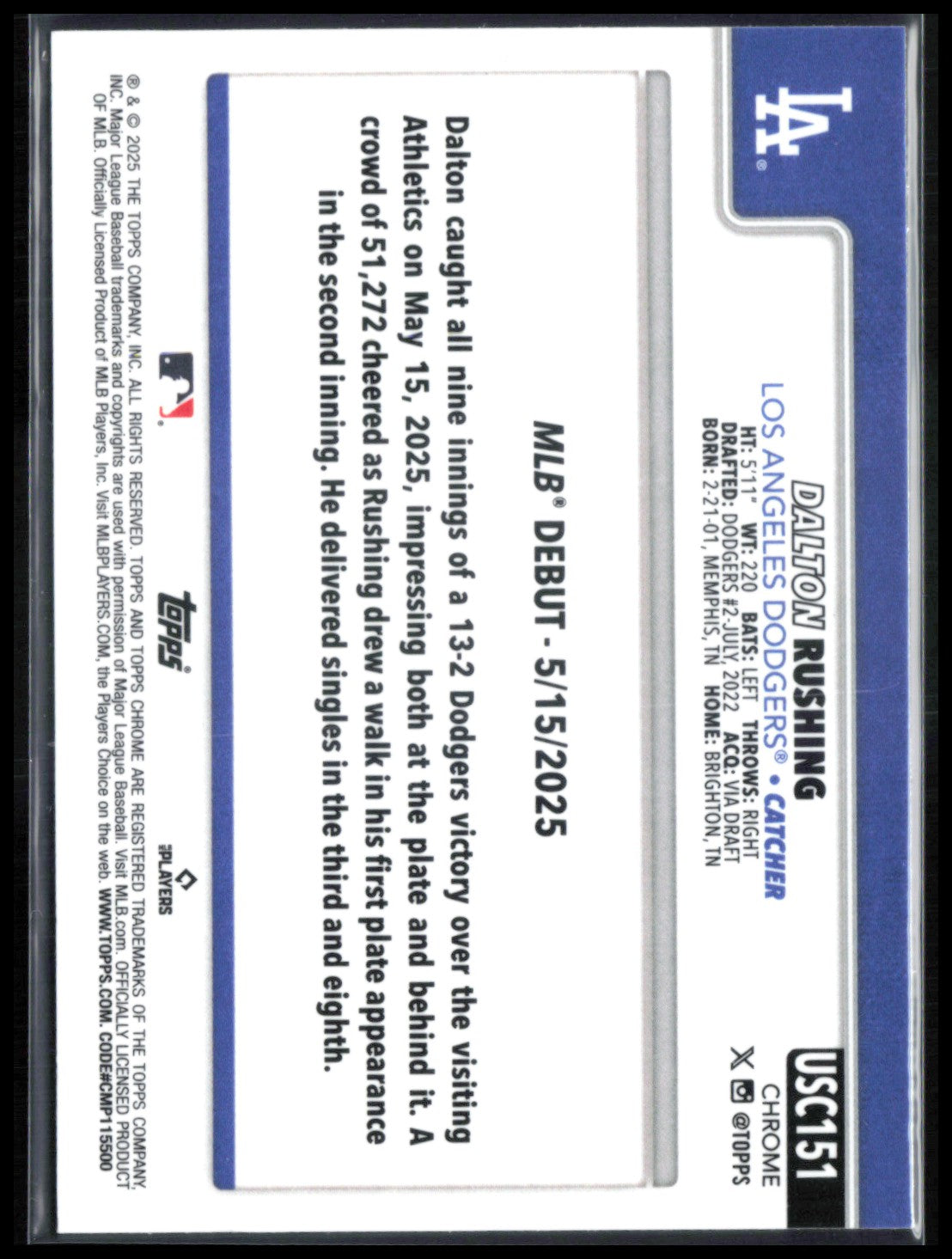 Dalton Rushing RC Debut