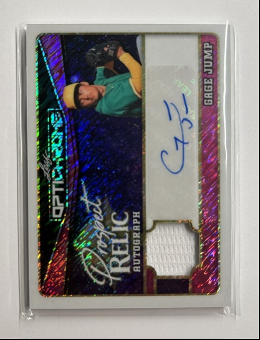 Gage Jump /8 Auto Relic Prospect Relic Autograph 2025 Leaf Optichrome