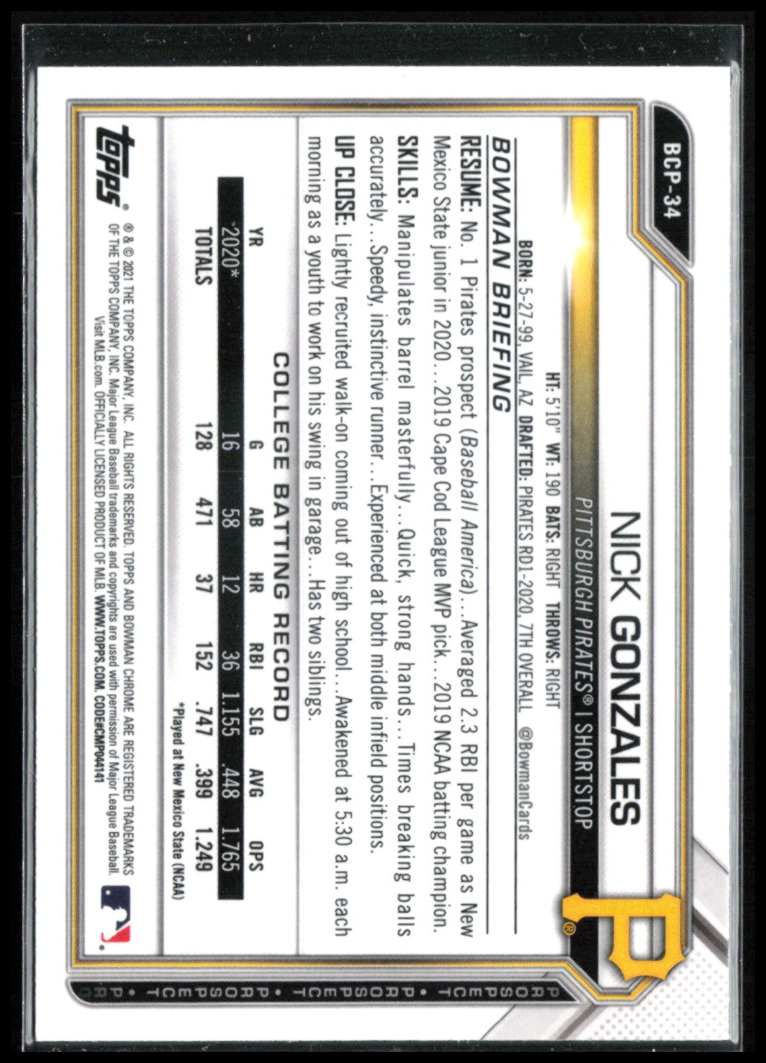 Nick Gonzales Atomic Refractor Prospect