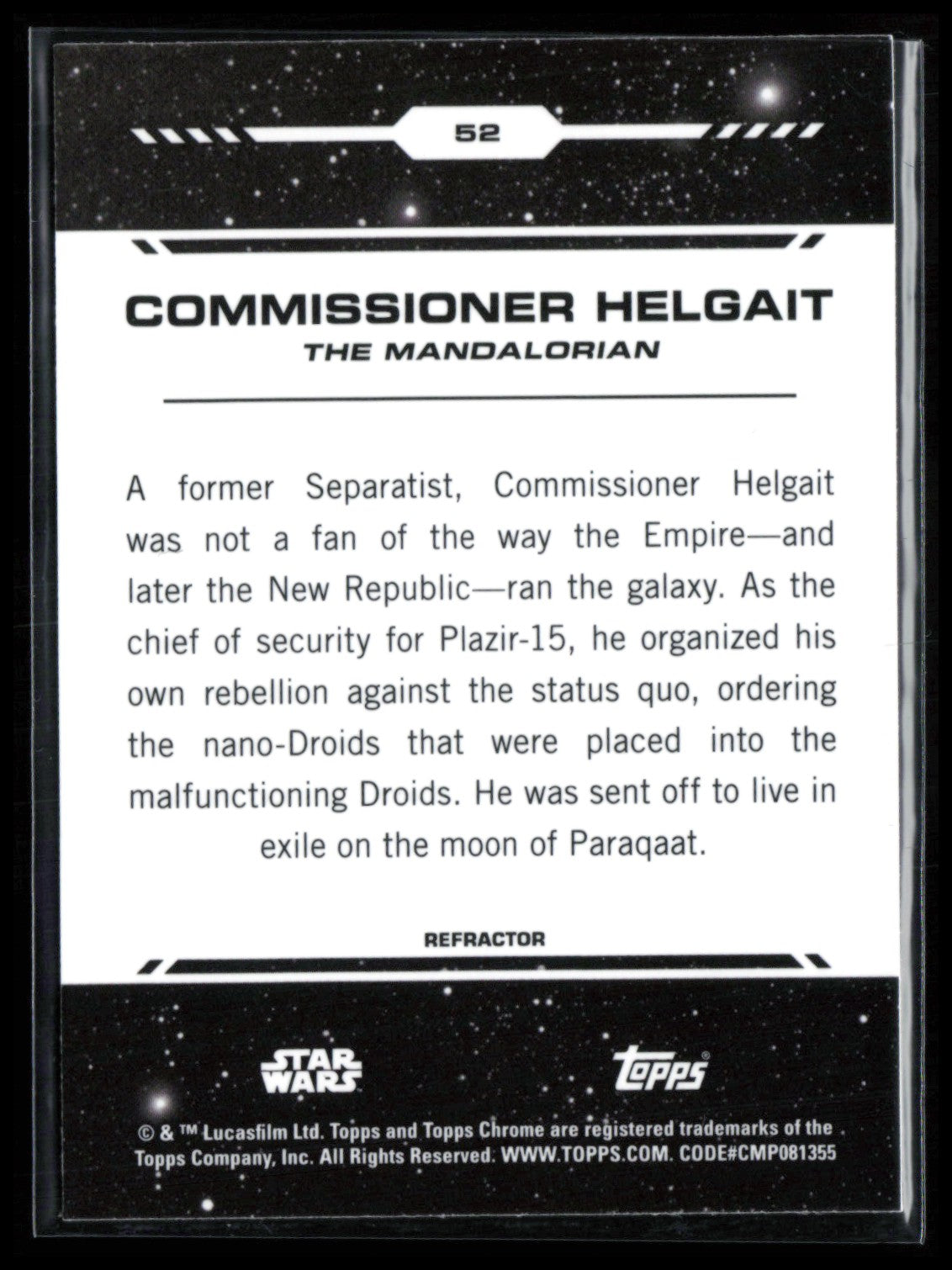 Commissioner Helgait Refractor 2024 Topps Chrome Star Wars