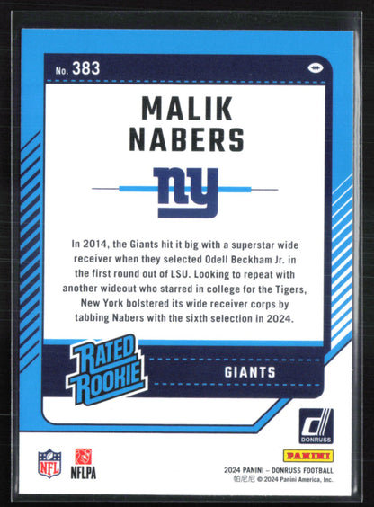 Malik Nabers RC Rated Rookie