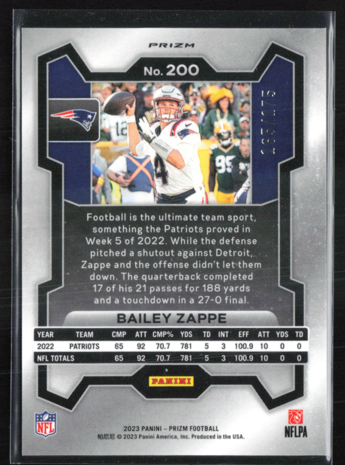 Bailey Zappe Hyper /275