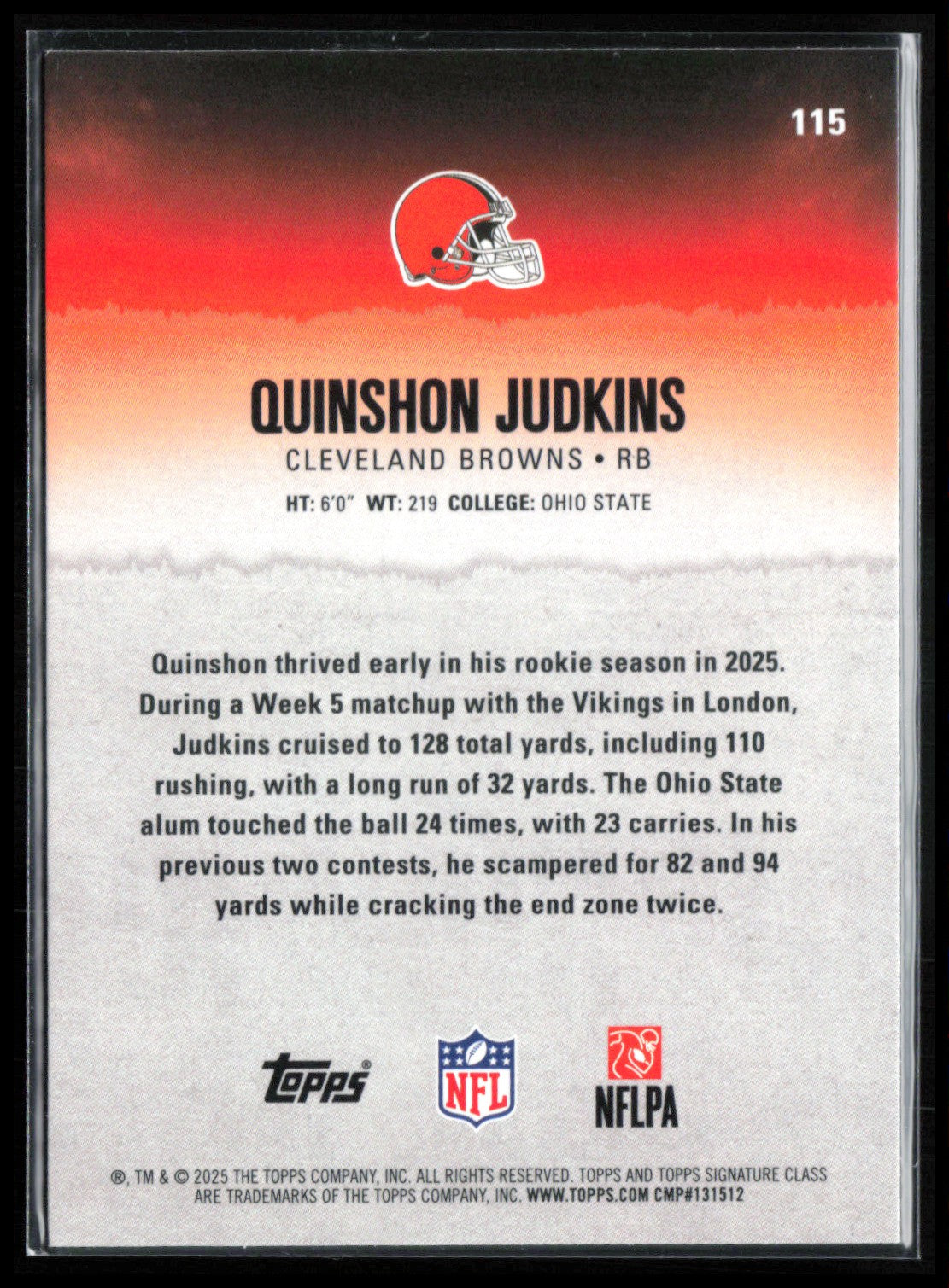 Quinshon Judkins RC Yellow