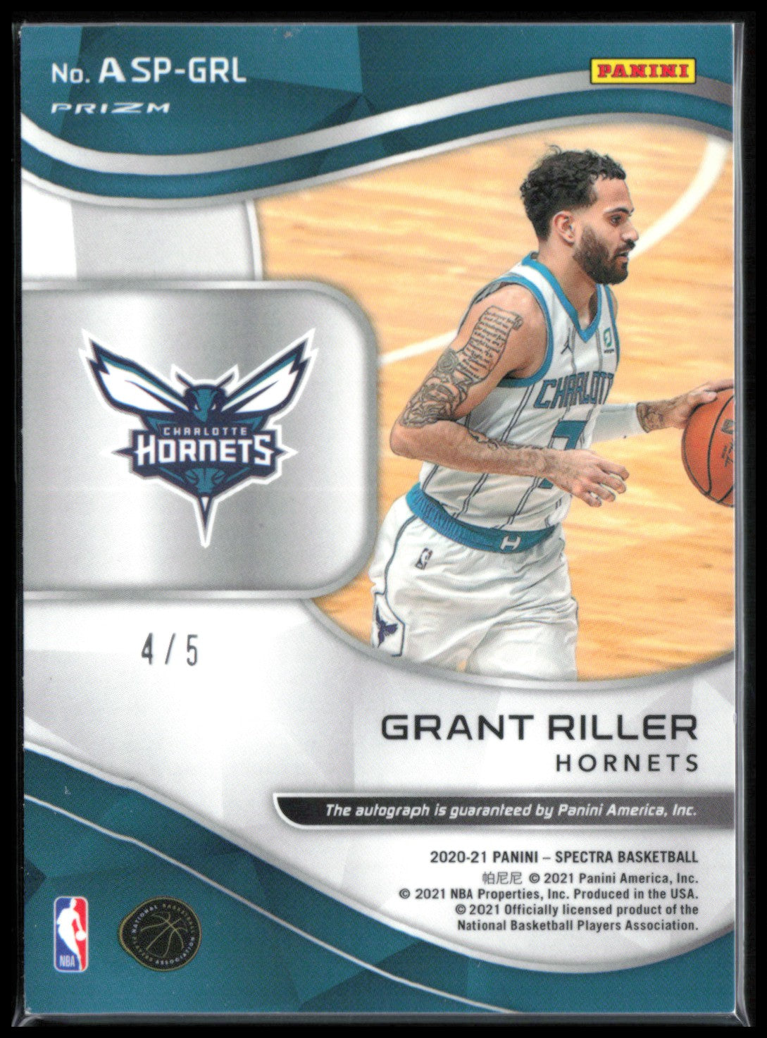 Grant Riller RC Auto /5 Neon Marble 2020-21 Spectra