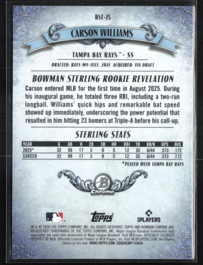 Carson Williams RC Bowman Sterling