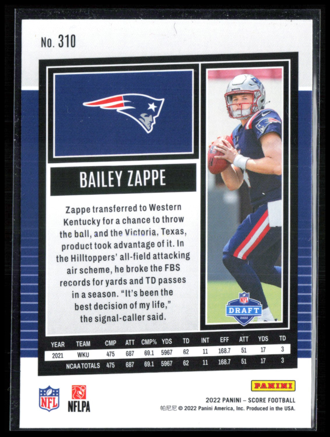 Bailey Zappe RC