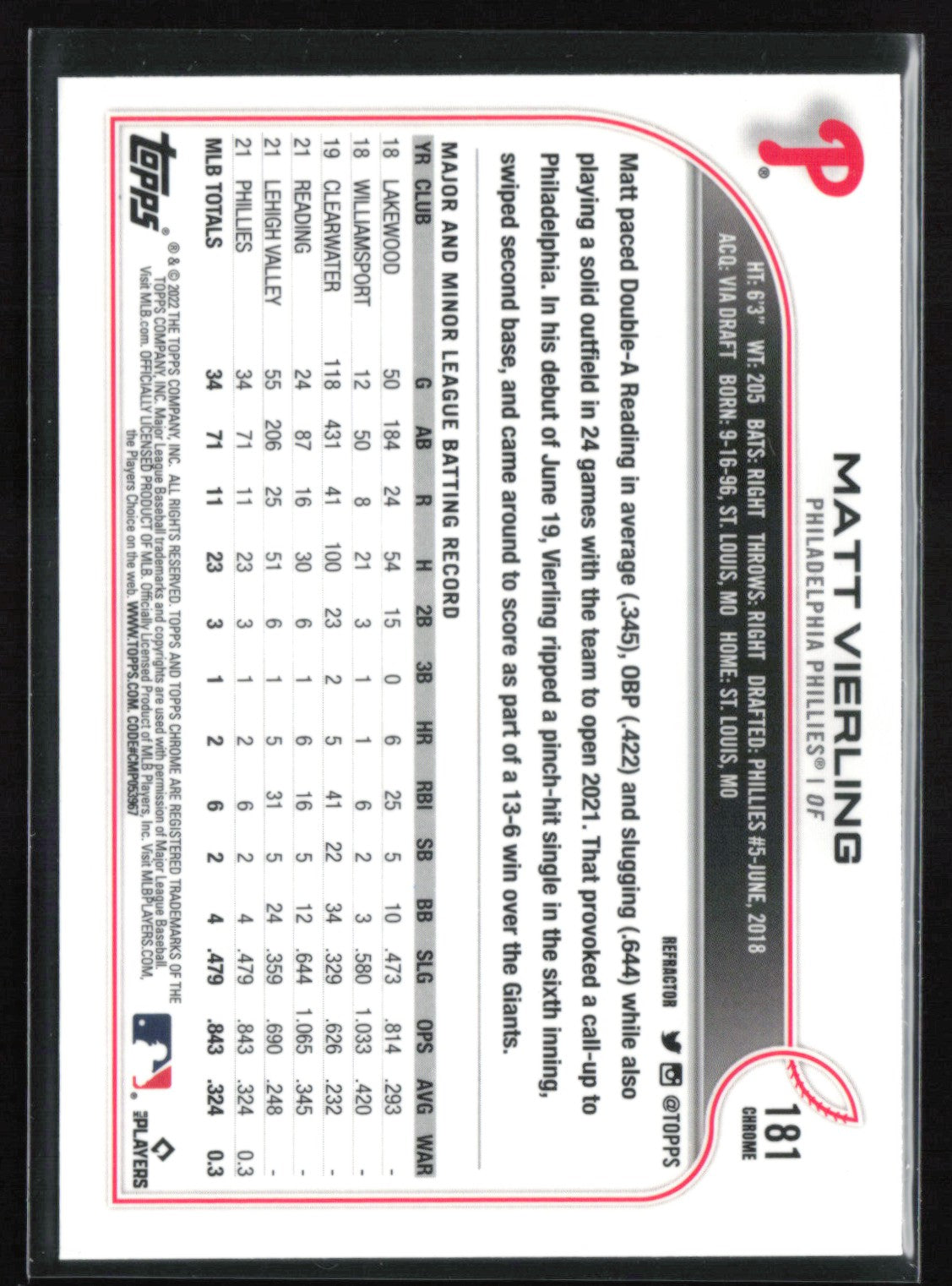 Matt Vierling RC Refractor