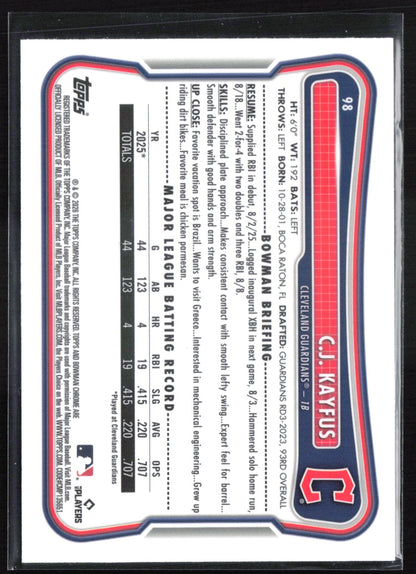 C.J. Kayfus RC Mojo 2026 Bowman Chrome