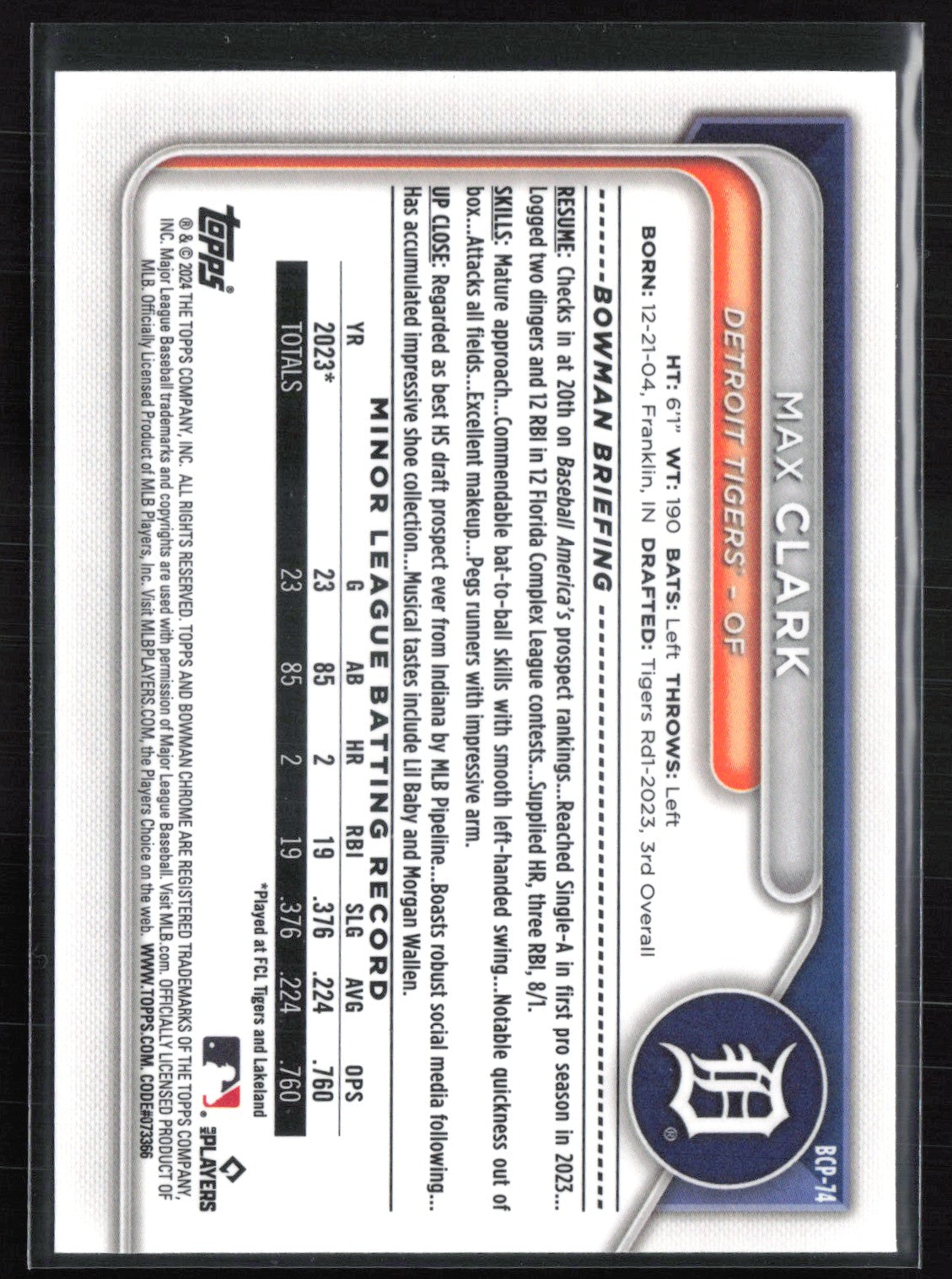Max Clark Mojo Prospects