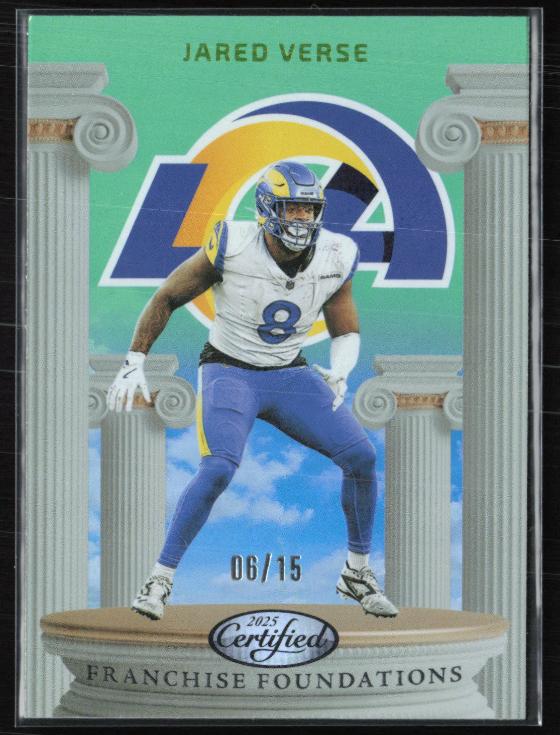 Jared Verse /15 Green 2025 Panini Certified Franchise Foundations