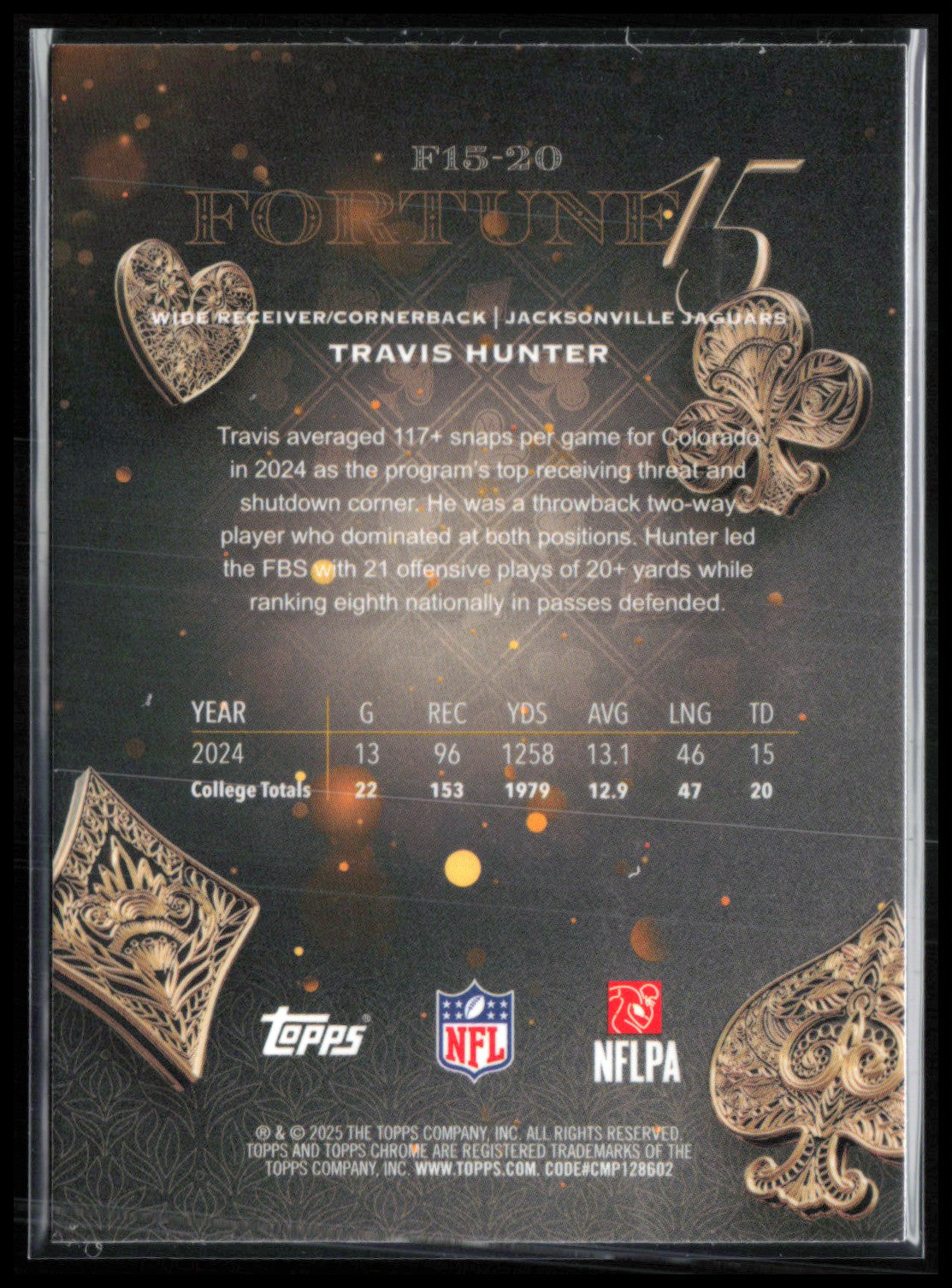 Travis Hunter RC Fortune 15
