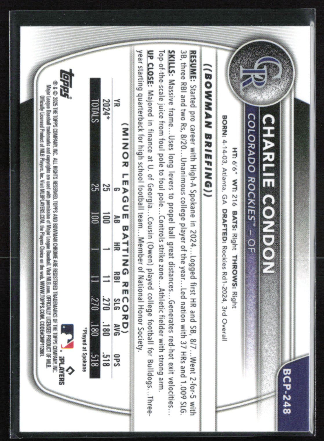 Charlie Condon Prospects