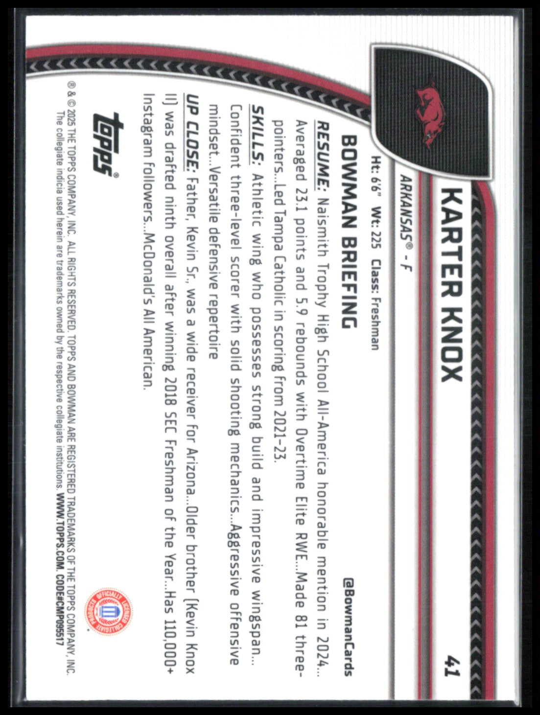 Karter Knox 1st Bowman Purple Lava