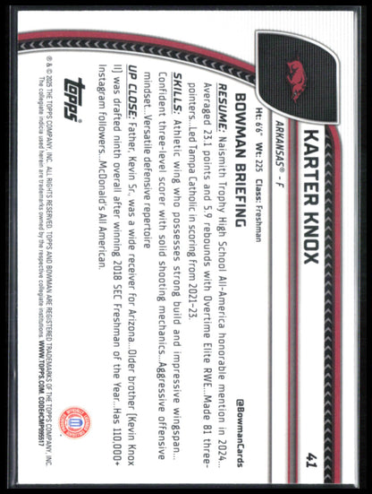 Karter Knox 1st Bowman Purple Lava