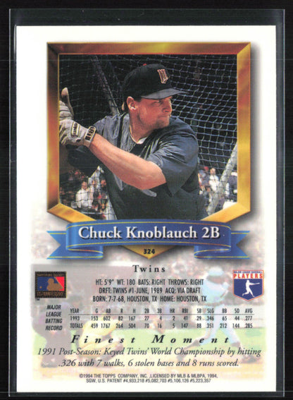 Chuck Knoblauch 1994 Topps Finest