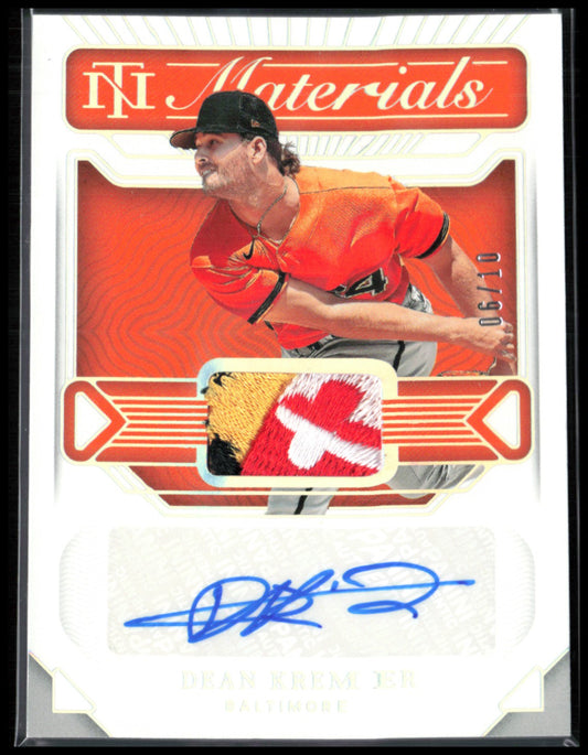 Dean Kremer Patch Auto /10 2022 NT Baseball