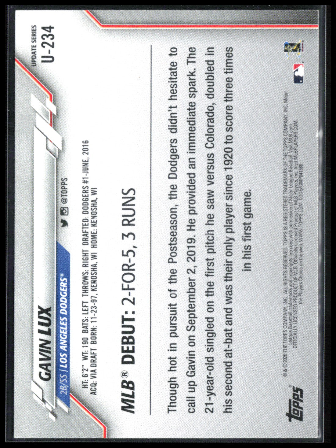 Gavin Lux RC Rainbow Foil