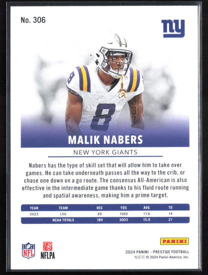 Malik Nabers RC Prestige