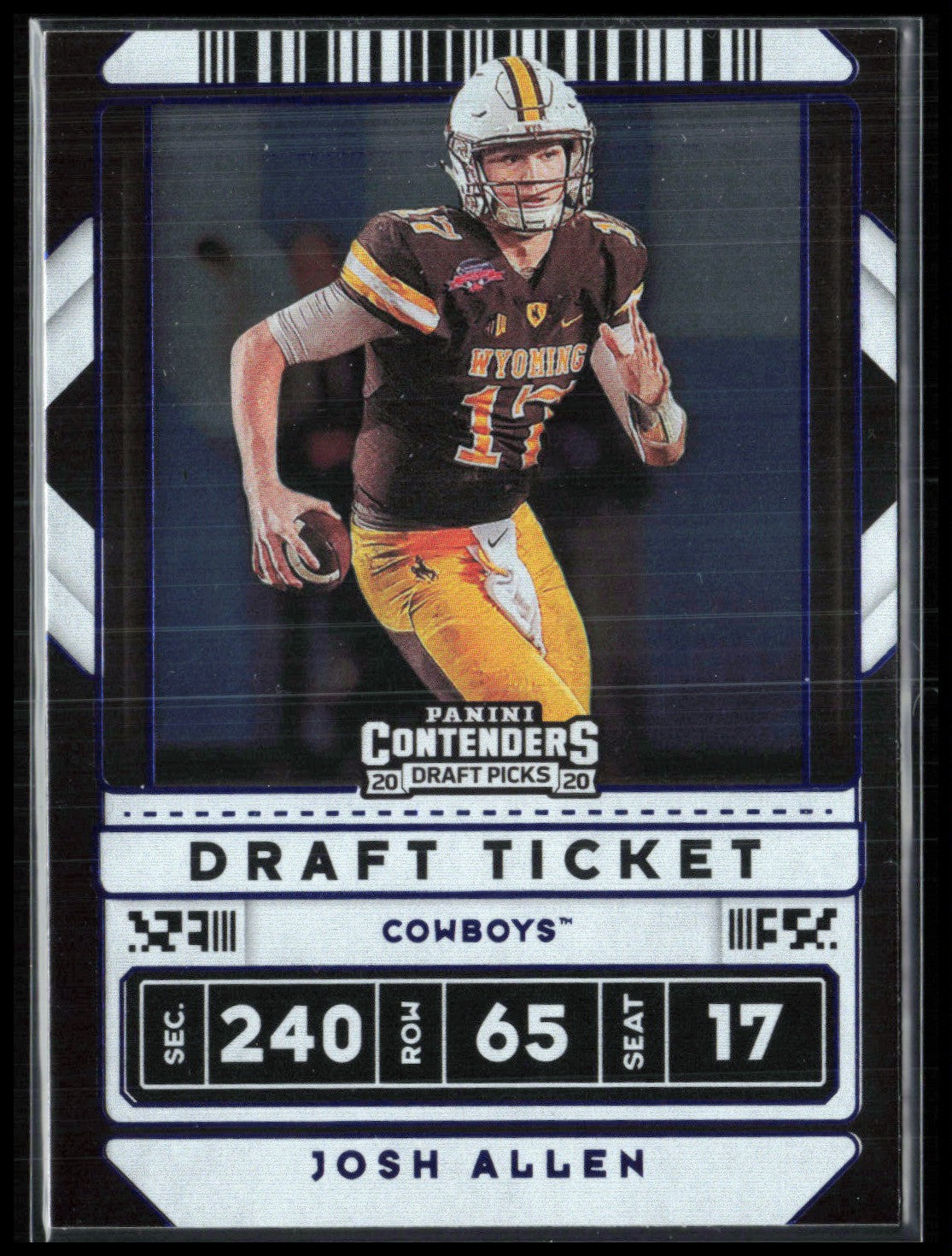 Josh Allen Draft Ticket Blue Foil 2020 Contenders Draft Picks