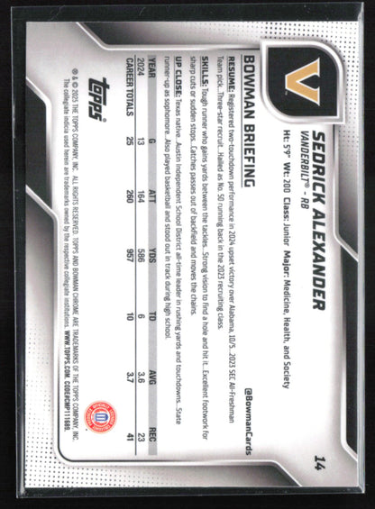 Sedrick Alexander 1st Bowman