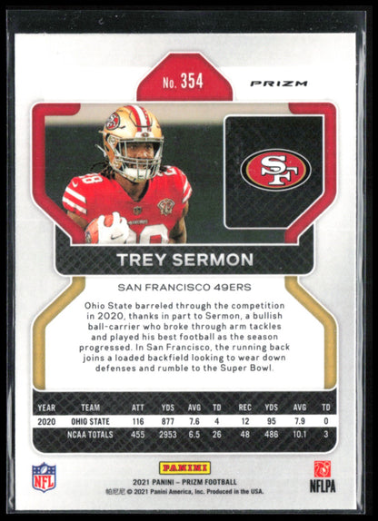 Trey Sermon RC Silver Prizm