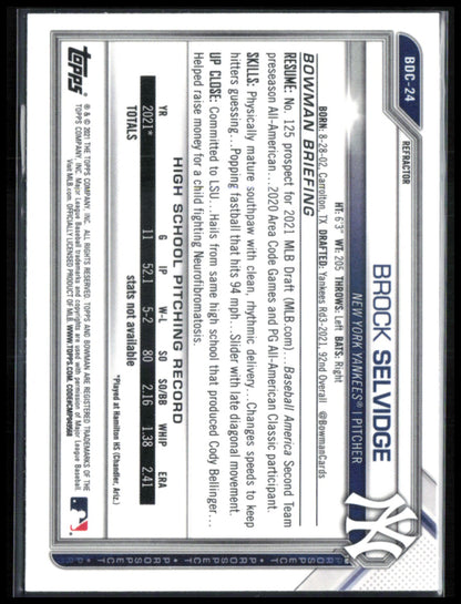 Brock Selvidge 1st Bowman Refractor