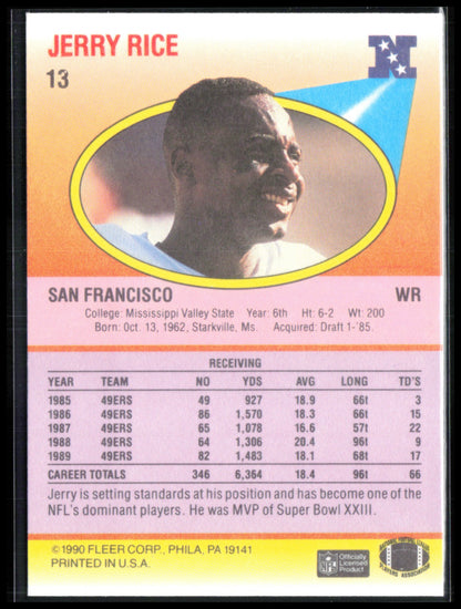 Jerry Rice 1990 Fleer