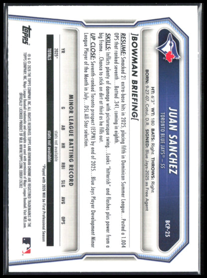 Juan Sanchez 1st Bowman Laser