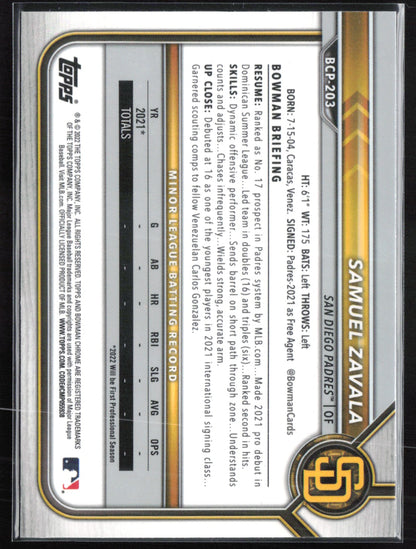Samuel Zavala 1st Bowman Mojo