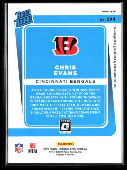 Chris Evans RC Auto Bronze Rated Rookie