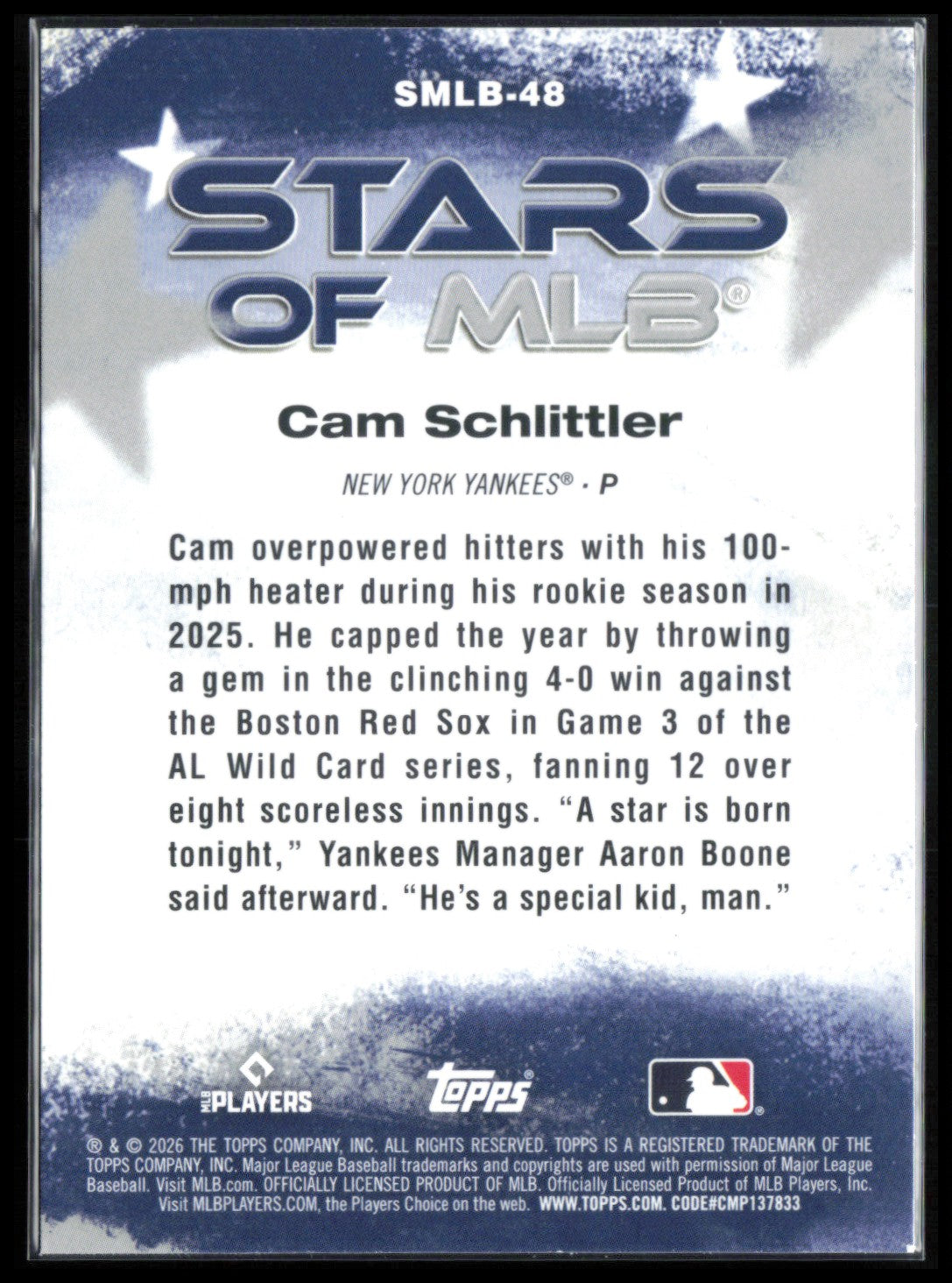 Cam Schlittler RC