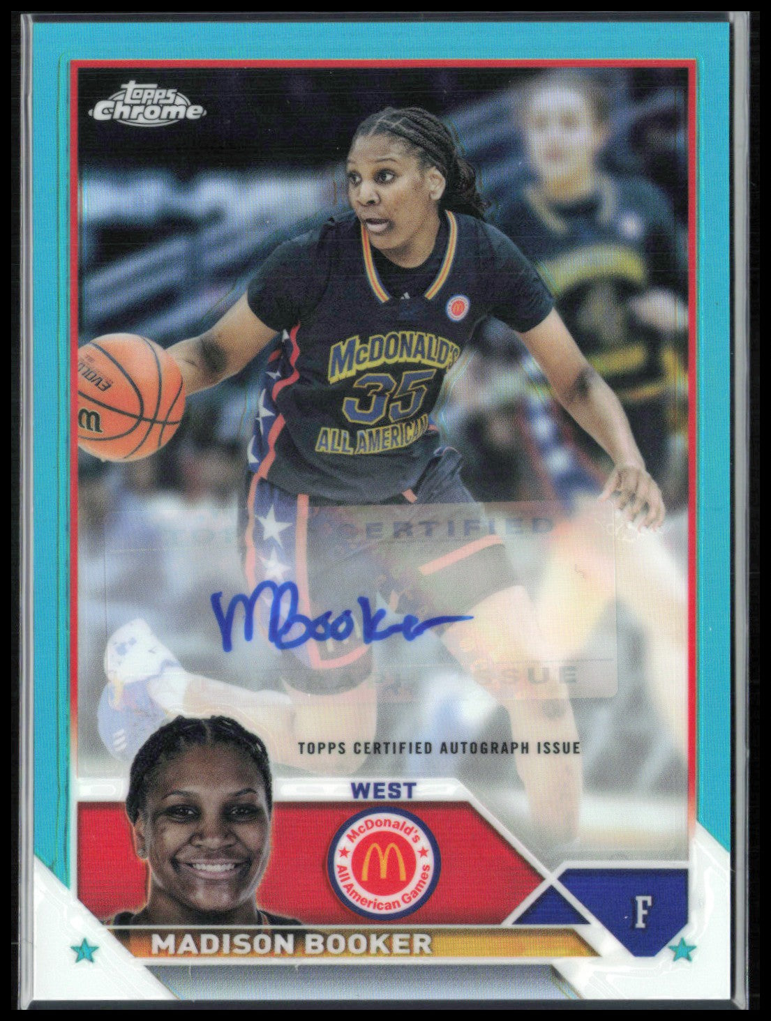 Madison Booker Auto /99 2023 Topps Chrome McDonald's All American