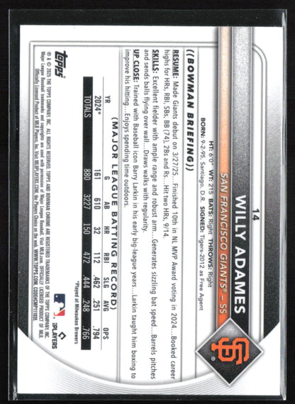 Willy Adames Silver Pack