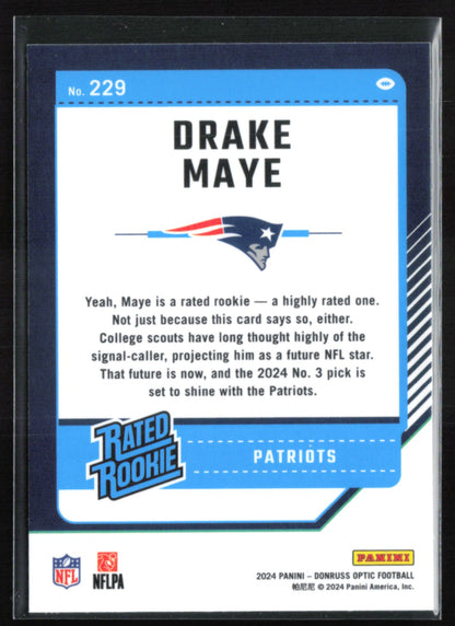 Drake Maye RC Optic Rated Rookie