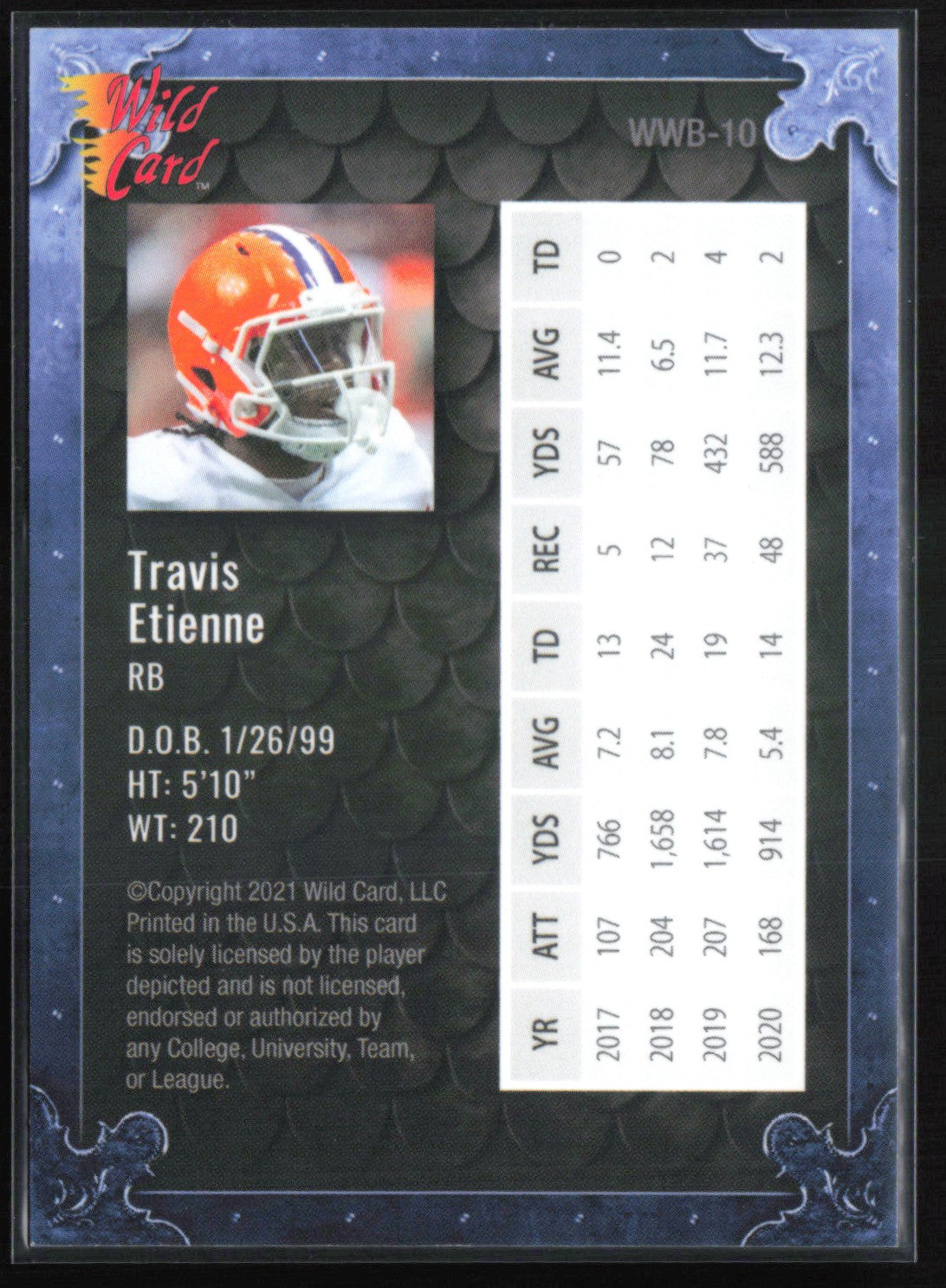 Travis Etienne /185 Wild Card Matte