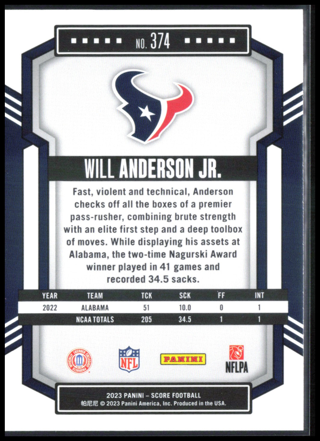 Will Anderson Jr. RC