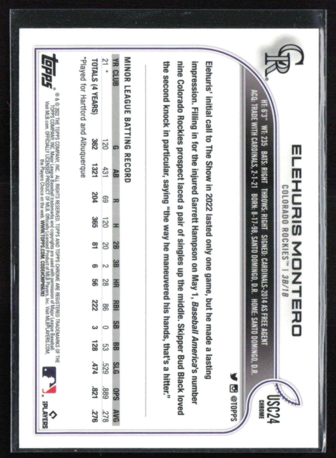 Elehuris Montero RC Purple