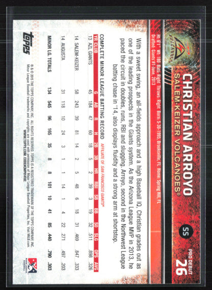 Christian Arroyo 2015 Topps Pro Debut