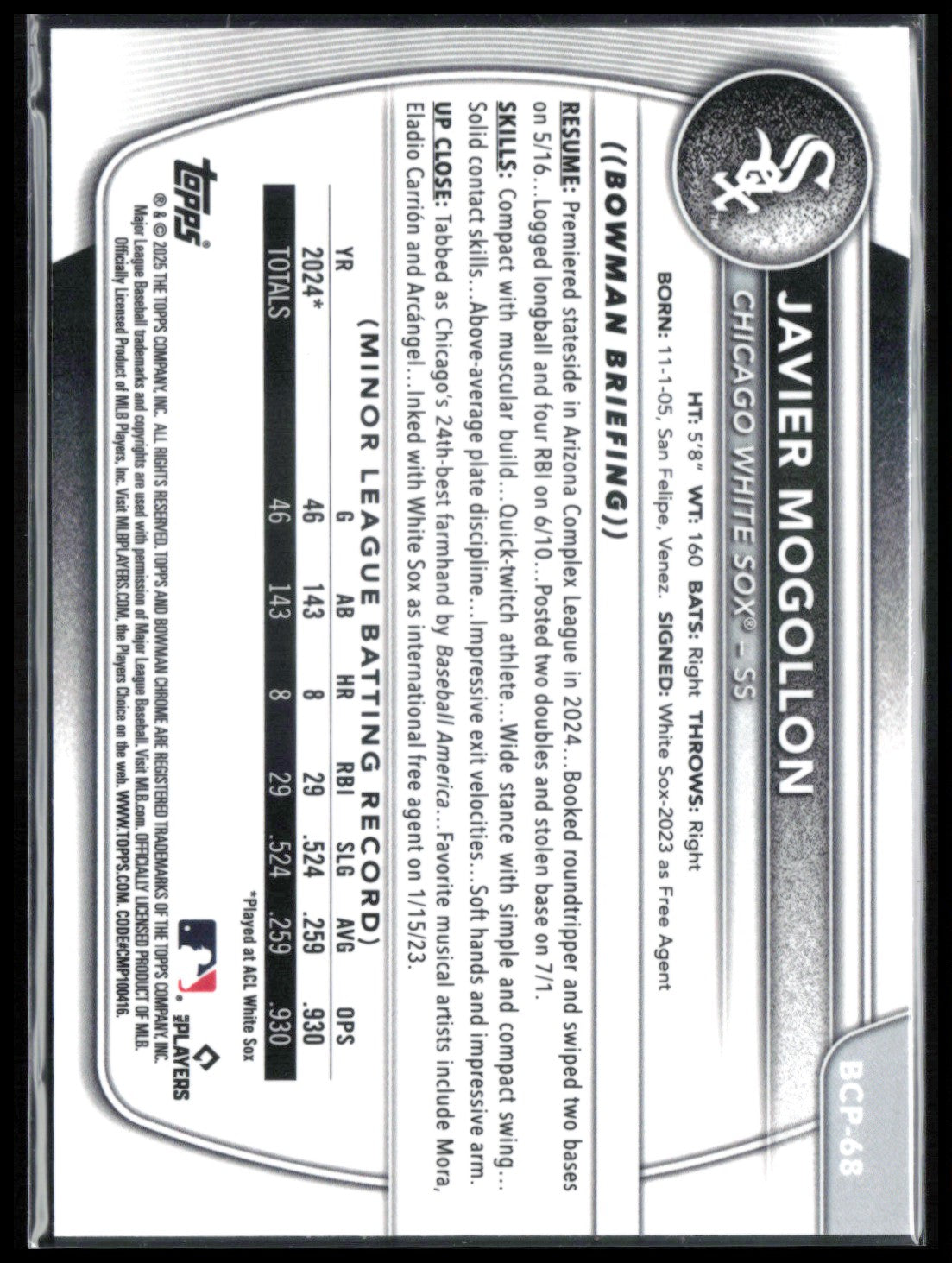Javier Mogollon 1st Bowman Reptilian